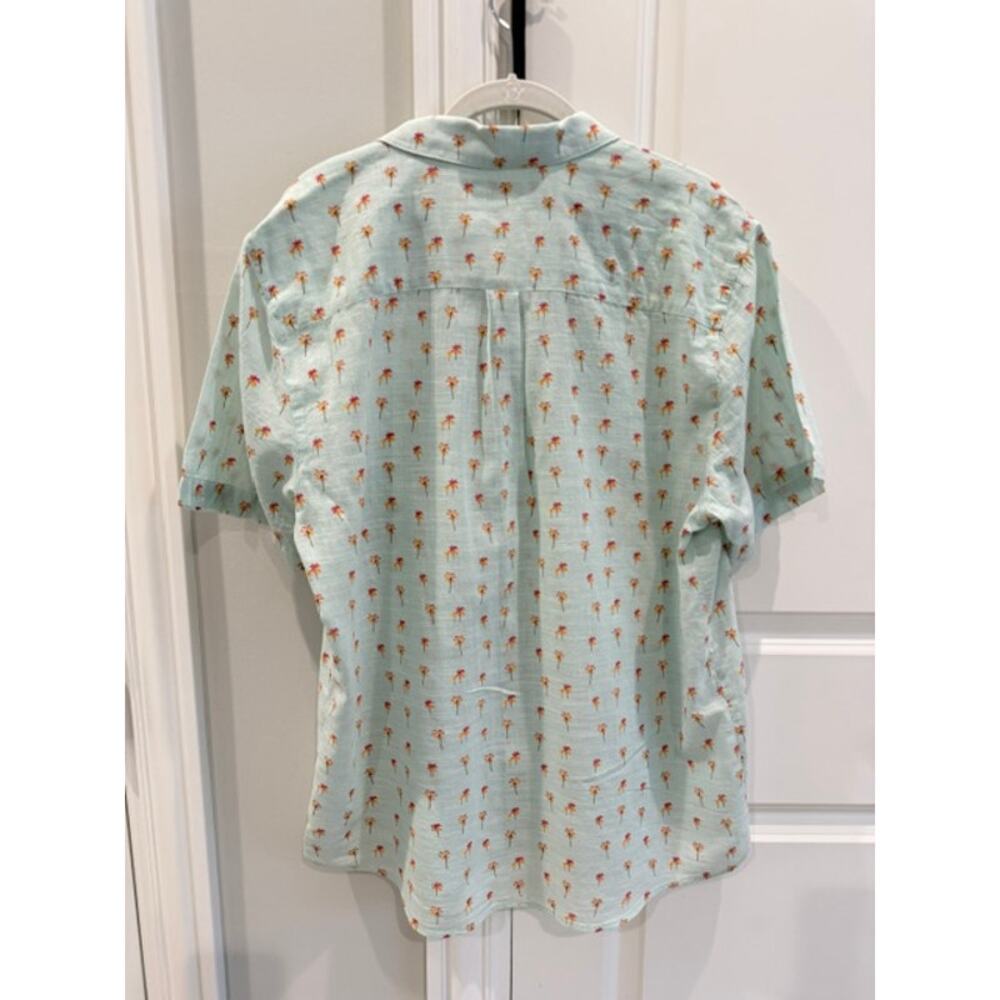 Marine Layer Palm Tree Shirt Men's M/L 100% Cotton Short Sleeve Button Up Aqua - Picture 8 of 10